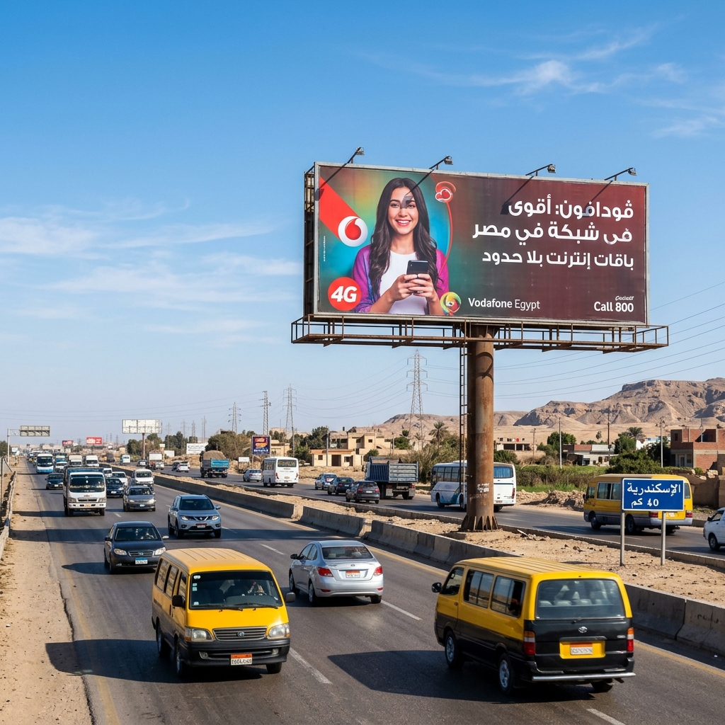 لوحات إعلانية على الطرق السريعة بمصر